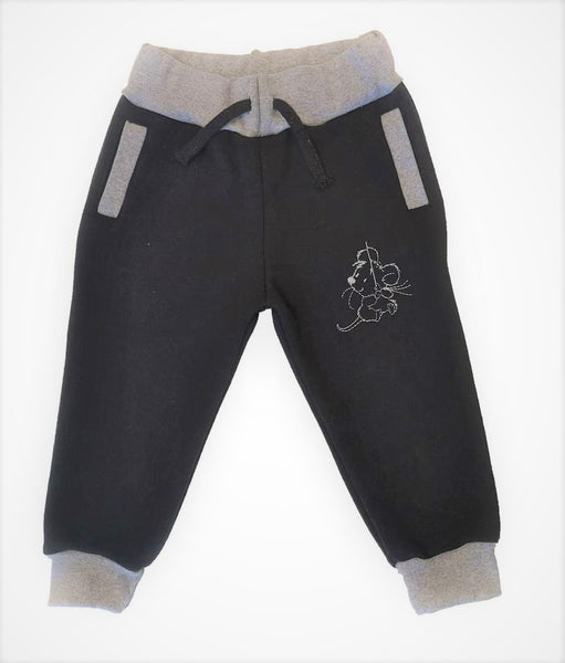 Tracksuit children's / baby set, Little Mouse pattern, Black