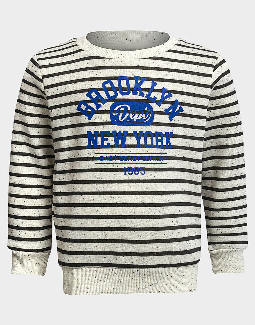 Girls Boys Brooklyn New York Blue Stripe Sweatshirt Light Jumper