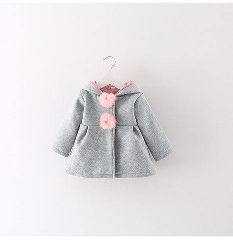 Jacket Kids Girls Coat Toddler Rabbit Ear Hoodies