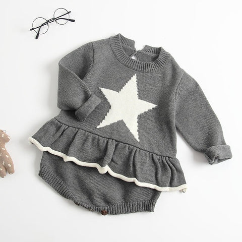 Baby Girl's knit Rompers Long Sleeve Wool