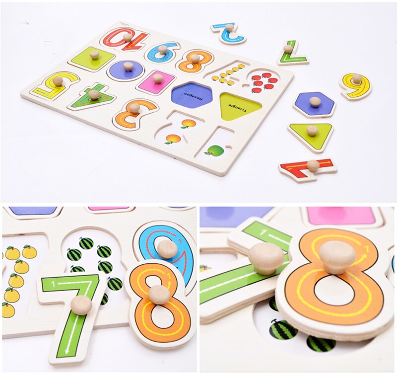 3D Wooden Puzzle Numbers Puzzle Developmental