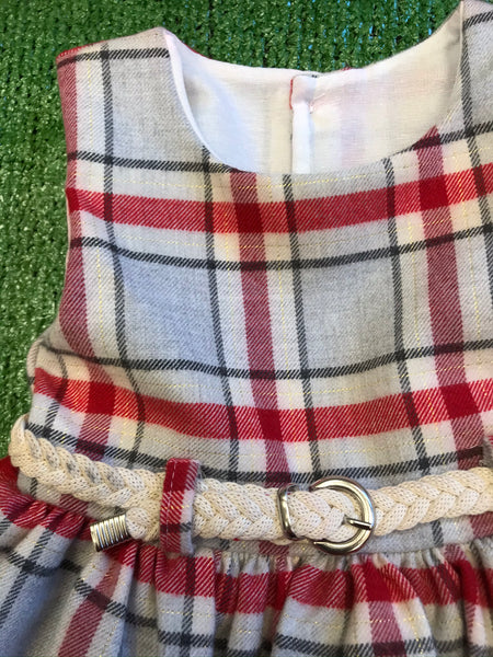 Baby Girl Tartan Dress with Red Bolero