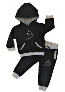 Tracksuit children's / baby set, Little Mouse pattern, Black