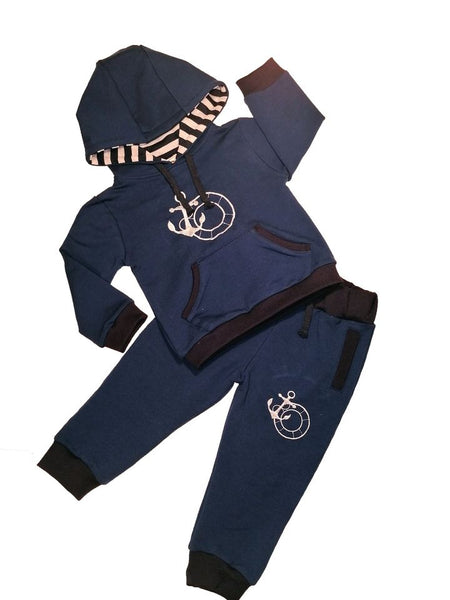 Tracksuit children's / baby set, Anchor pattern, Navy