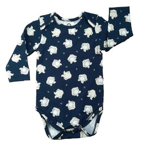 Dark Blue Long-sleeved bodysuits with Teddy Bears