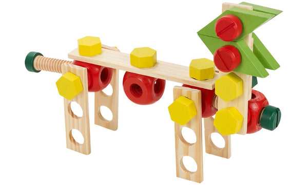 120-Piece Kids' Wooden Construction Set