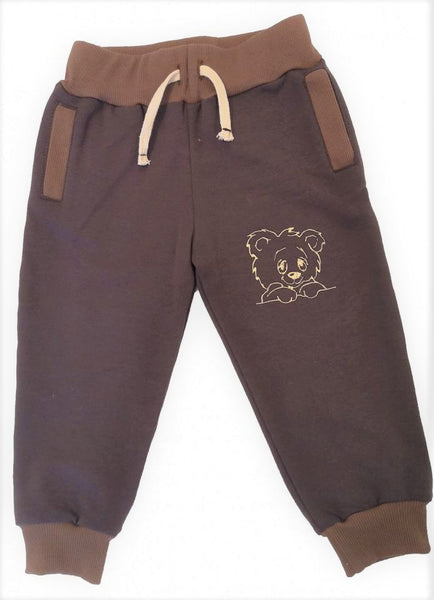 Tracksuit children's / baby set, Anchor pattern, vanilla cotton, Brown