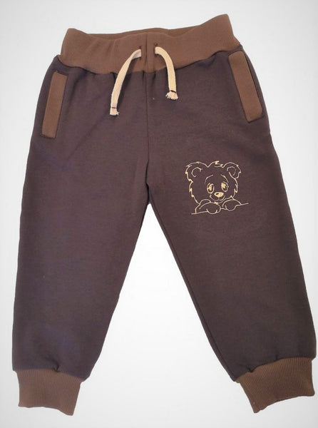 Tracksuit children's / baby set, Anchor pattern, vanilla cotton, Brown