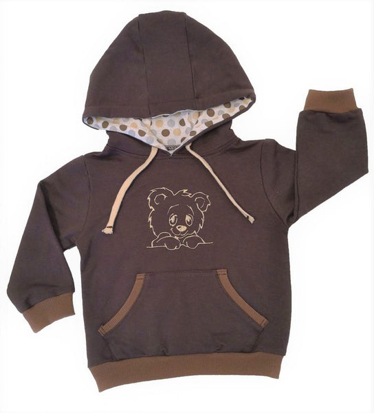 Tracksuit children's / baby set, Anchor pattern, vanilla cotton, Brown