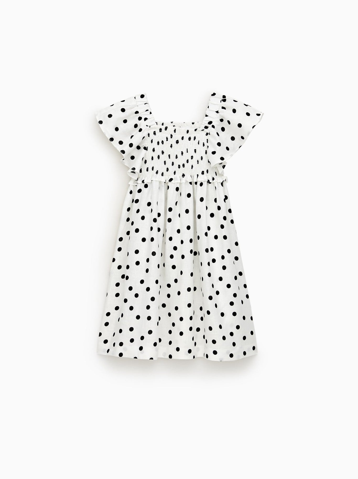 Toddler Girl Polka dots Square Neck  Design Short-sleeve Dress