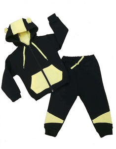 Tracksuit children’s / baby set, Cotton, Black / Yellow