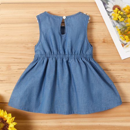 denim sunflower dress Faded Denim Sunflowers Tailgater Dress (XS, S only) SPIRIT DRESS