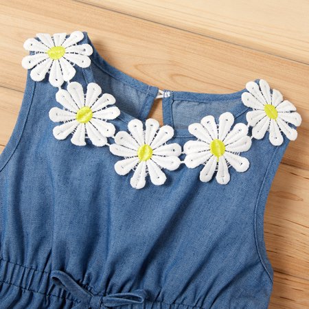 Baby Girl Sunflower Denim Dress