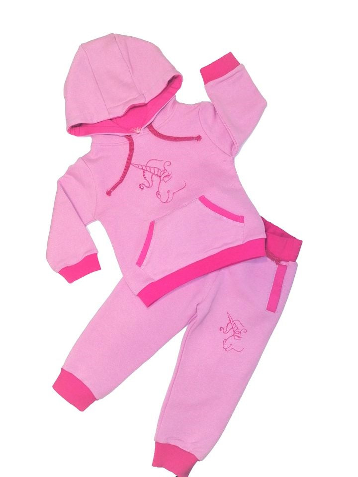 Tracksuit children's / baby set, Unicorn pattern, Pink