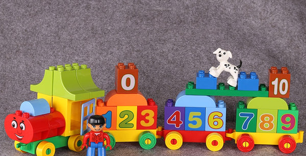 50pcs Large Particles Number Train Building Blocks