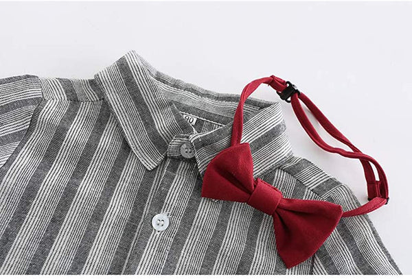 SUGAR RUSH Boys Clothing Set Bow Ties Shirts + Suspenders Pants Outfits Suits