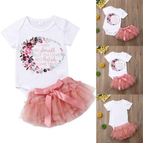 Baby Girl Bodysuit+Lace Tutu Dress Outfits Sets