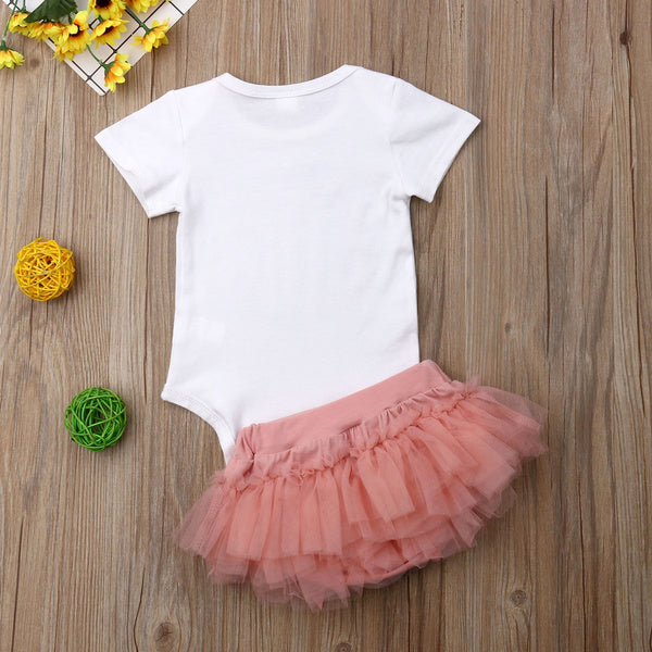 Baby Girl Bodysuit+Lace Tutu Dress Outfits Sets