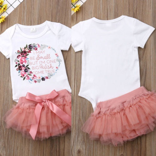 Baby Girl Bodysuit+Lace Tutu Dress Outfits Sets