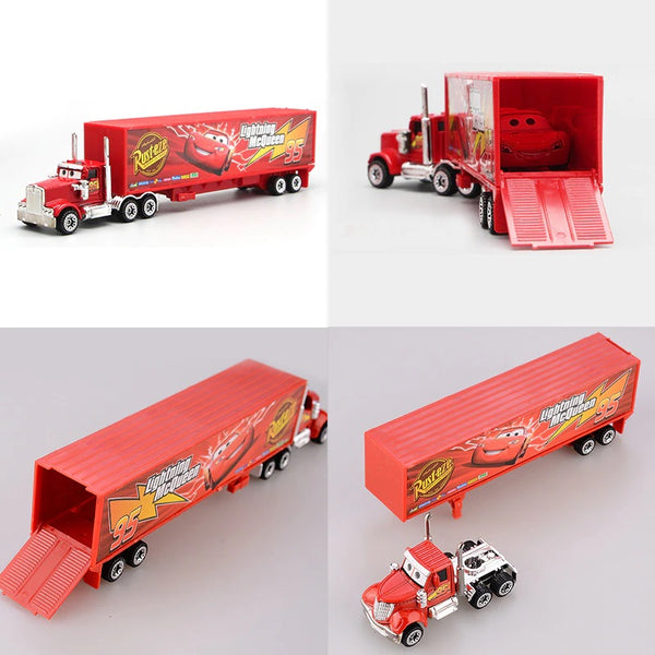 Set Disney Pixar Car 3 Lightning McQueen Jackson Storm Mack Uncle Truck 1:55 Diecast Metal Car