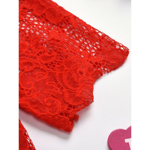 Baby Girl Red Lace Romper