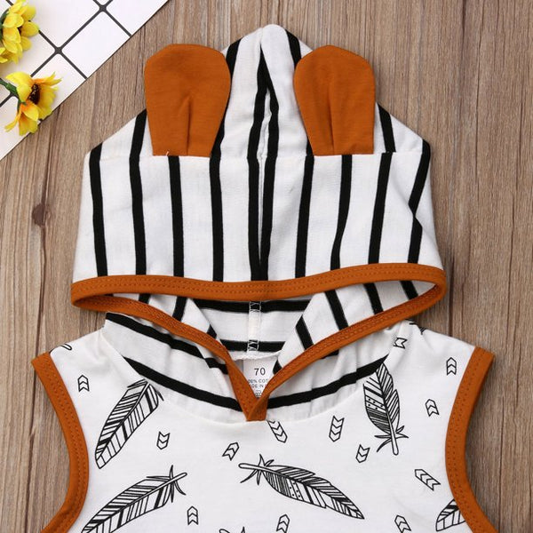 Baby Boy Girl Hooded T-shirt Tops+Shorts Pants 2pcs Set