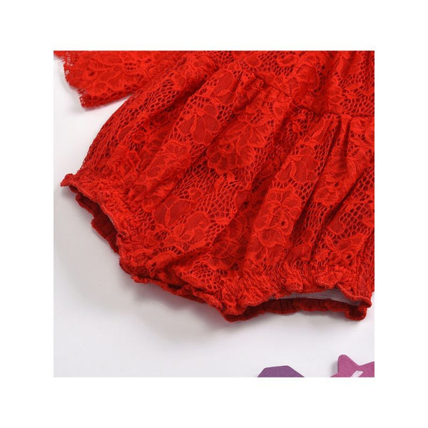 Baby Girl Red Lace Romper