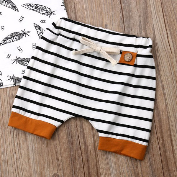 Baby Boy Girl Hooded T-shirt Tops+Shorts Pants 2pcs Set