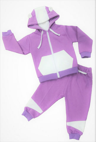 Tracksuit children’s / baby set, Cotton, Purple / White