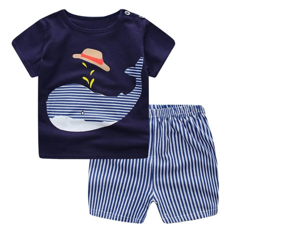 Baby Boy T-Shirt and Short Set Cartoon Outfits 2PCS