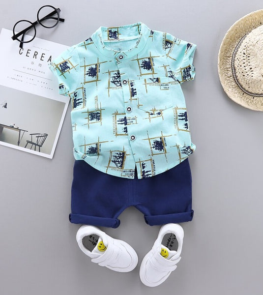 Baby Boys Clothes Set Cartoon T-shirt Tops Shorts Summer